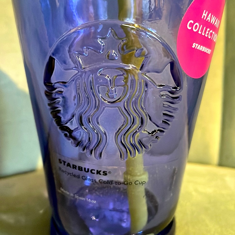 NWT Starbucks collector’s Hawaiian umbrella glass tumbler - 16 oz - Picture 3 of 7